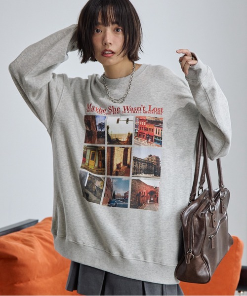 「PBLIM」 スウェットカットソー MEDIUM ネイビー レディース_画像6