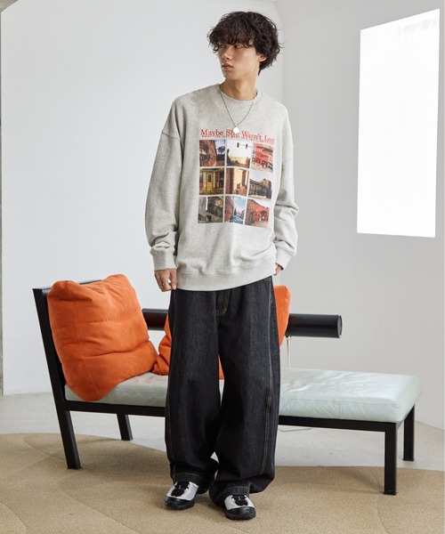 「PBLIM」 スウェットカットソー MEDIUM ネイビー レディース_画像8