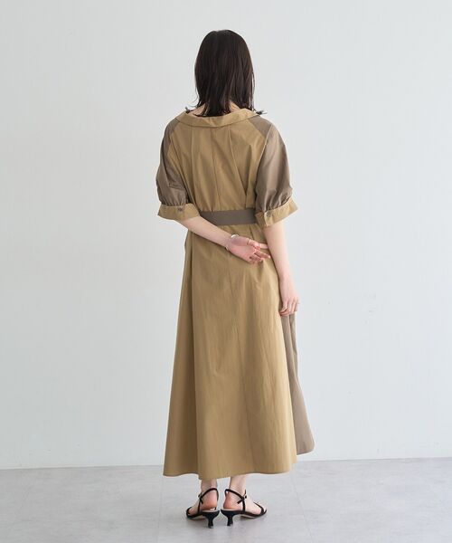 シャツワンピース ベルト付きスキッパーシャツワンピースの画像