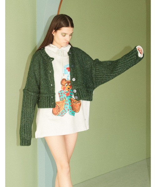 「Little sunny bite」 ジップアップパーカー SMALL ブラック レディース_画像5