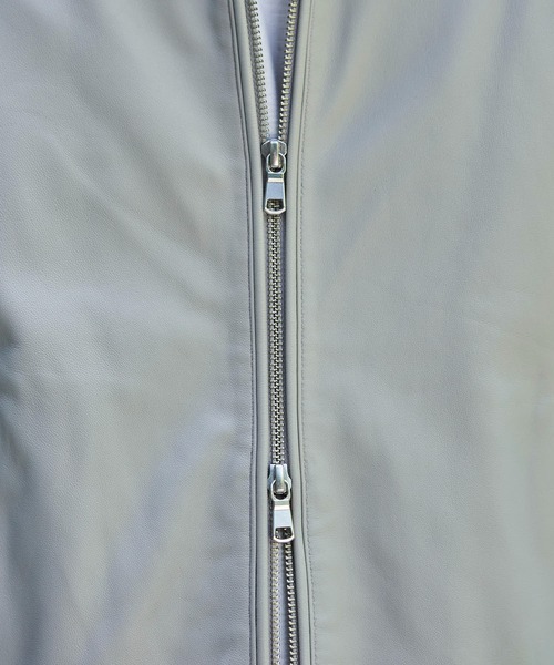 「TETE HOMME」 レザージャケット LARGE グレー メンズ_画像6
