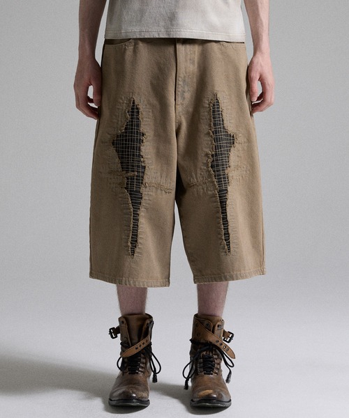 GRANCY ハーフパンツ ジーンズ 短パン 「GRANCY」Stitch Patch Half