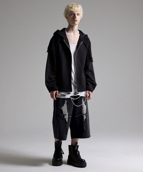 GRANCY ハーフパンツ ジーンズ 短パン 「GRANCY」Stitch Patch Half