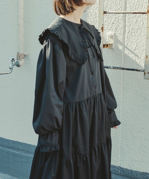 「kutir」 長袖ワンピース MEDIUM ブラック レディース_画像2
