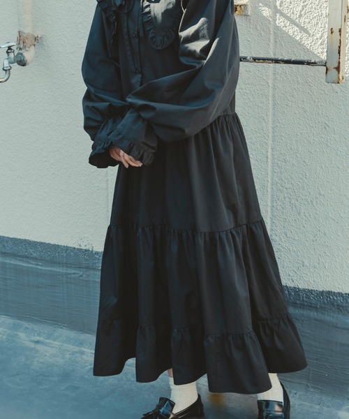 「kutir」 長袖ワンピース MEDIUM ブラック レディース_画像3