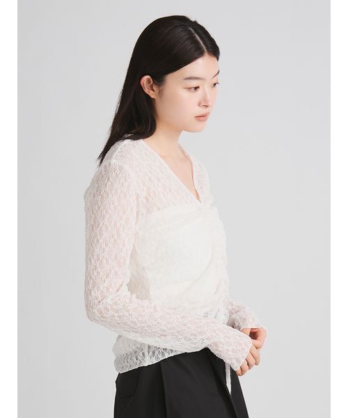 MIESROHE（ミースロエ） tシャツ 「洗える」カットレースシャーリング 