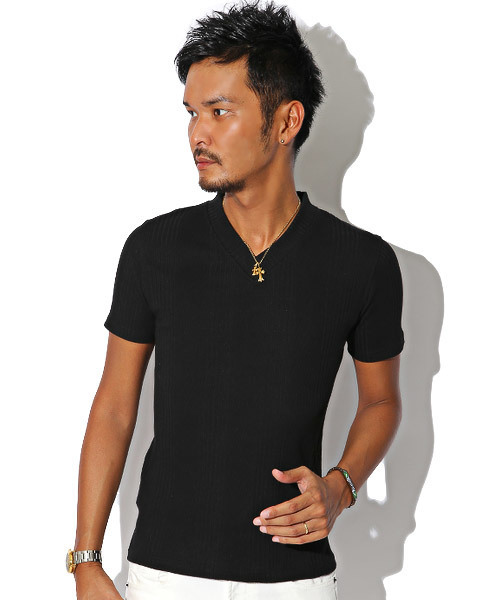 LUXSTYLE（ラグスタイル） tシャツ ランダムテレコリブサイド切り替えV