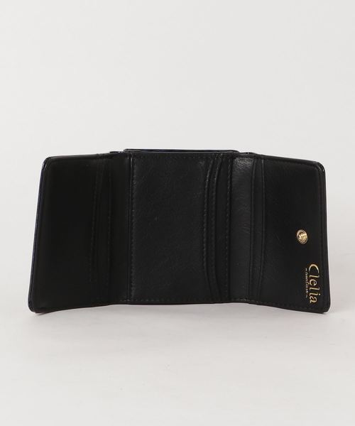 Clelia（クレリア） 財布 エナメルラメ加工がま口×フラップ三つ折り