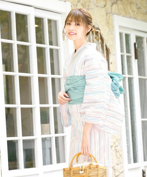 があります 浴衣 選べるレディース浴衣3点セット (浴衣+帯+下駄)「bonheur saisons/ボヌールセゾン」 ZOZOTOWN PayPayモール店 - 通販 - PayPayモール ホワイト