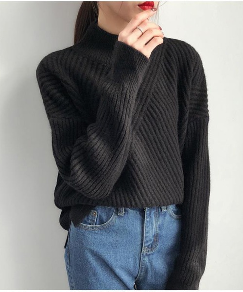 【美品】ドゥーズィエムクラス　ニット　トップス　セーターリネンハイネックニット ニット セーター タイトフィットハイネック ニットトップス