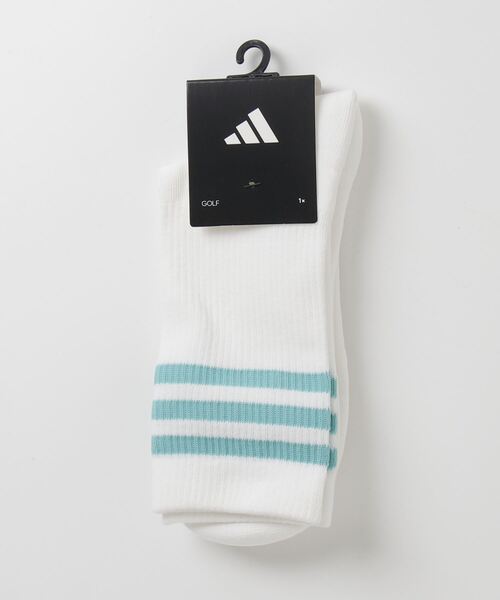 アディダスゴルフのミントグリーン ウェアセット帽子おまけのソックス アディダス（adidas）（レディース）ゴルフ ニーハイ スリーストライプ