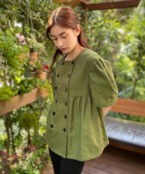 AVIE（アビィ） ジャケット ノーカラージャケット ウールライク