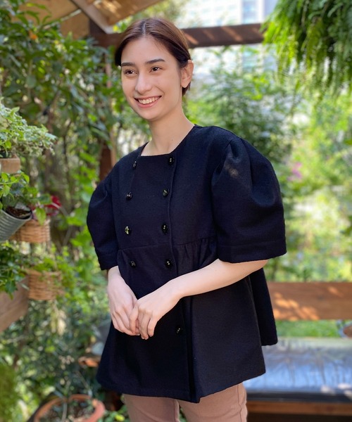 AVIE（アビィ） ジャケット ノーカラージャケット ウールライク