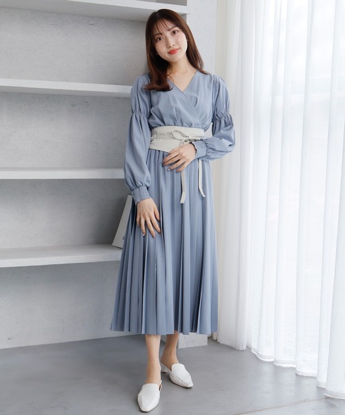 DOLCE&GABBANA♦個性が光る♦シャツワンピース LADYMADE ワンピース カシュクールプリーツシャツワンピース