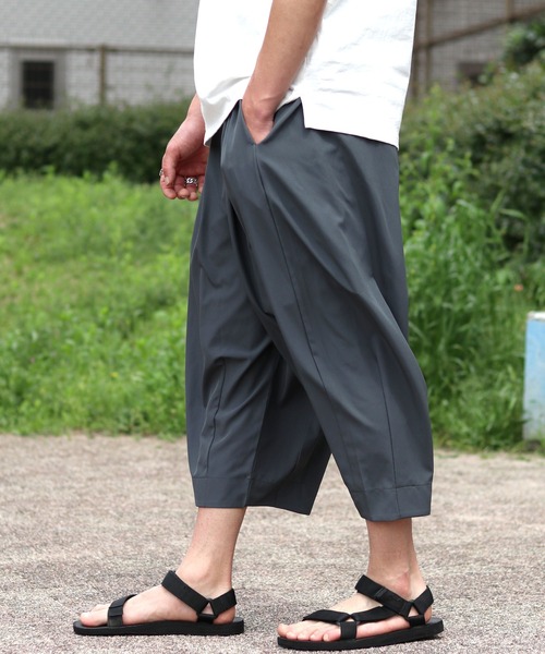 パンツ 接触冷感 ストレッチ ワイドバルーンパンツ/サルエル