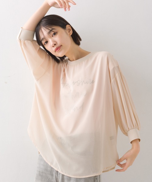 tシャツ シアーレイヤードカットソー レディース シアー レイヤード カットソー Tシャツ