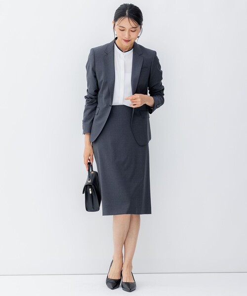 23区　ファインネスウール　スカートスーツ　高級生地　42号　XL 23区（ニジュウサンク） スカート ファインネスウール タイト スカート