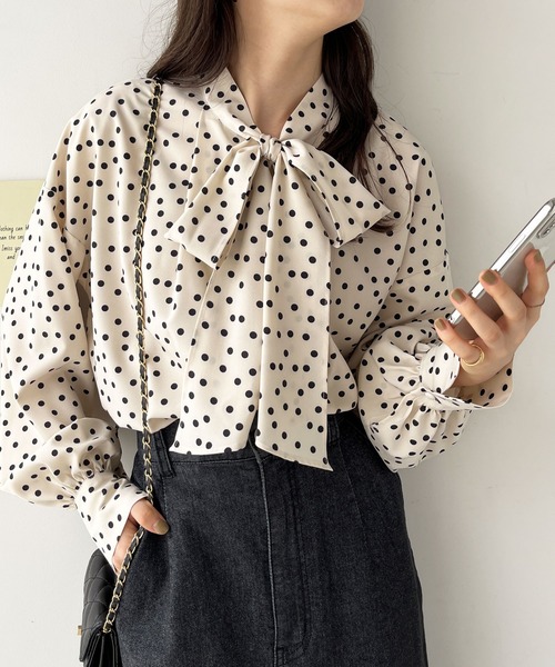 ブラウス シャツ 前後2WAYブラウス レディース GeeRA ブラウス シャツ 前後2wayボウタイブラウス レディース