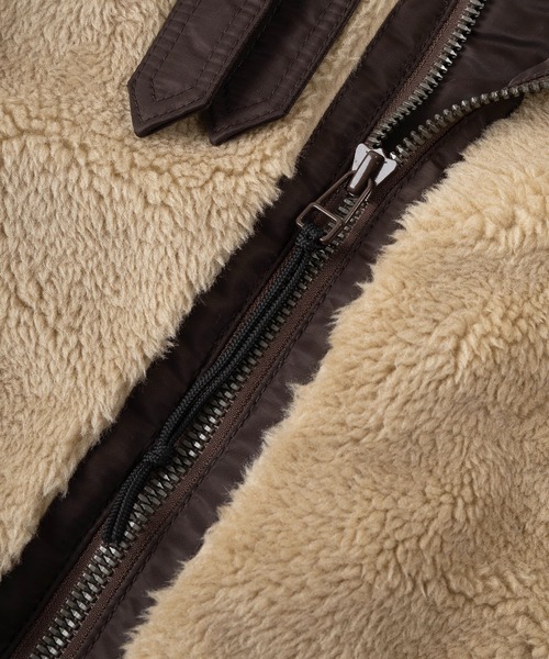 ジャケット ブルゾン 【AVIREX/アビレックス】BOA B-3 / ブランドロゴワッペン ボアフライトジャケット/ボアブルゾン/ビッグシルエット AVIREX/アビレックス BOA ブランドロゴワッペン ray ，メイク