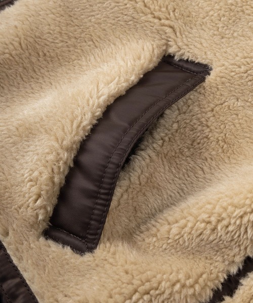 ジャケット ブルゾン 【AVIREX/アビレックス】BOA B-3 / ブランドロゴワッペン ボアフライトジャケット/ボアブルゾン/ビッグシルエット AVIREX/アビレックス BOA ブランドロゴワッペン ray ，メイク