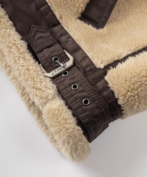 ジャケット ブルゾン 【AVIREX/アビレックス】BOA B-3 / ブランドロゴワッペン ボアフライトジャケット/ボアブルゾン/ビッグシルエット AVIREX/アビレックス BOA ブランドロゴワッペン ray ，メイク