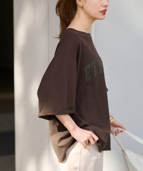 FRAMeWORK tシャツ Tシャツ 「追加」ロゴプリントハーフスリーブT  