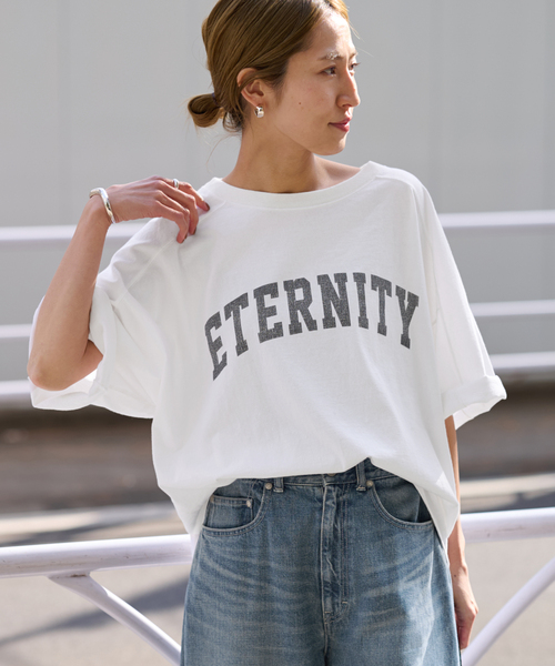 FRAMeWORK tシャツ Tシャツ 「追加」ロゴプリントハーフスリーブT  