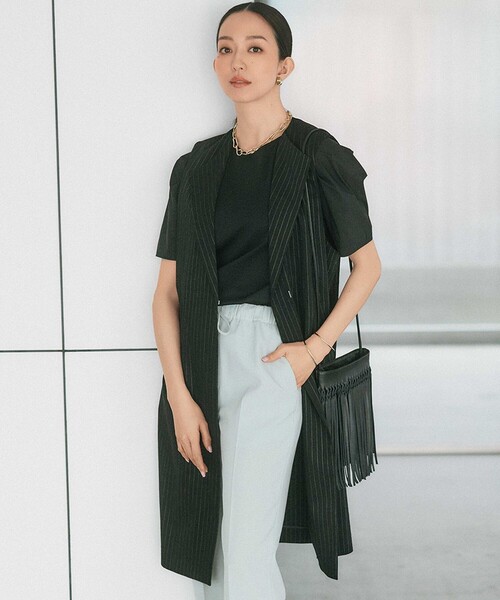 23区 ベスト ジレ 「CLASSY.6月号掲載/洗える」リネンレーヨン