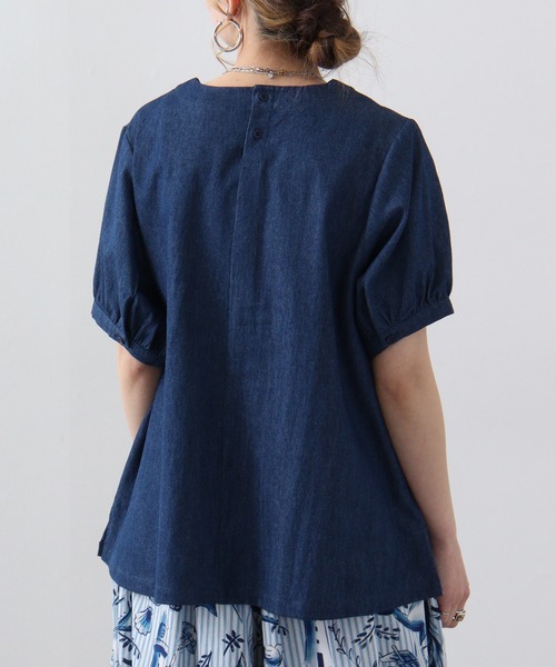 Emago ブラウス シャツ EMAGO 花パッチワークブラウス