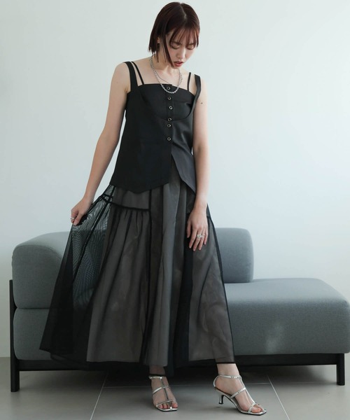LADYMADE（レディメイド） ワンピース レイヤードキャミ×メッシュ