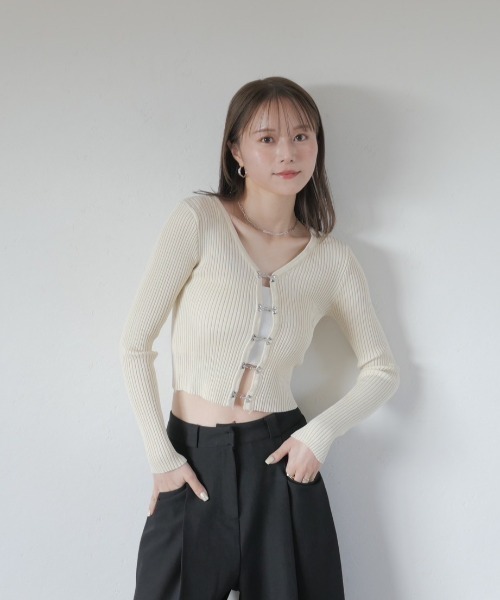 Reurie'（レウリィ） カーディガン ホックデザインカーディガン