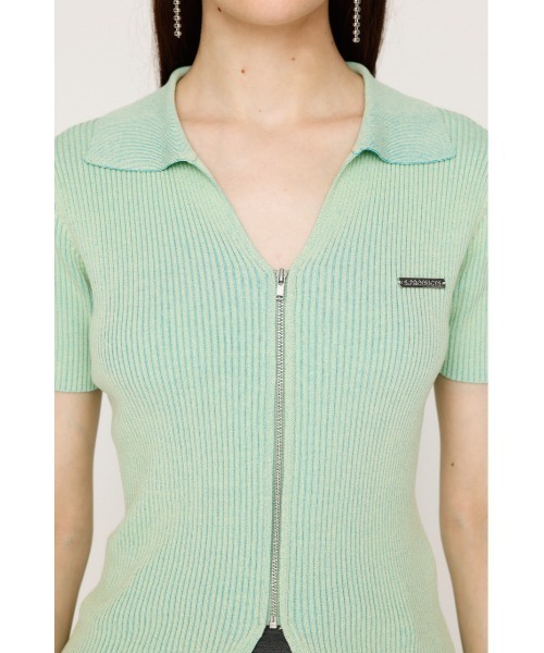 トップス c SLY ニット セーター DUAL COLOR FRONT ZIP KNIT TOPS デュアル