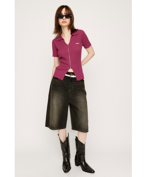 SLY ニット セーター DUAL COLOR FRONT ZIP KNIT TOPS デュアル