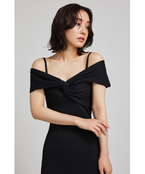 rienda（リエンダ） ワンピース アシンメトリータイトニットワンピース