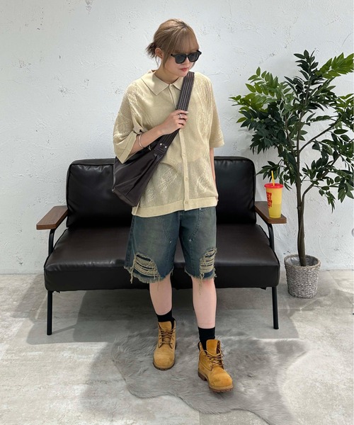 FR2GOLF ペイズリー ポロシャツ　サイズM 店舗限定　レディース antiqua ポロシャツ ポロ 「STCH」ペイズリー柄ポロシャツ