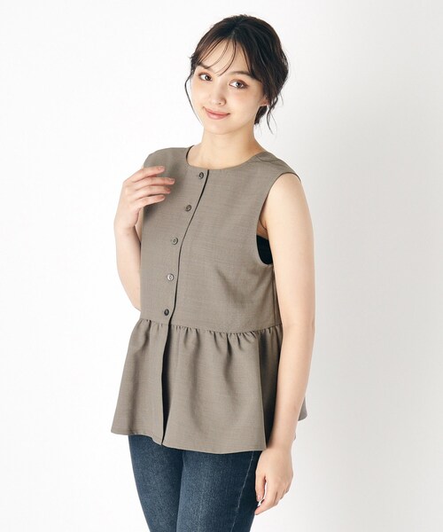ベスト ジレ 「2WAY／洗える／同柄アイテムあり」グレイシー柄 ペプラムベスト レディース LAURA ASHLEY ベスト ジレ 「2WAY／洗える／同柄アイテムあり