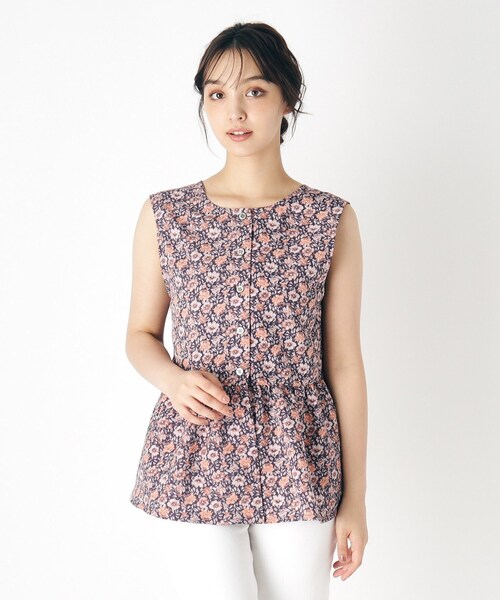 ベスト ジレ 「2WAY／洗える／同柄アイテムあり」グレイシー柄 ペプラムベスト レディース LAURA ASHLEY ベスト ジレ 「2WAY／洗える／同柄アイテムあり