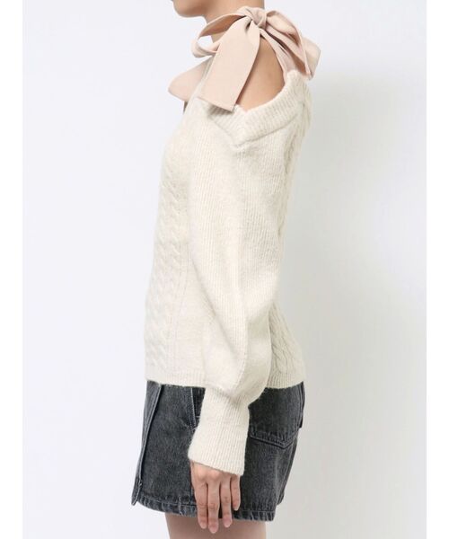 EATME リボンショルダーニットTOP リボンショルダーニットTOP[品番：MKSW0060922]｜EATME