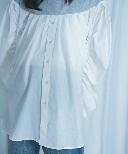 ブラウス シャツ 「Nora Lily」「elle」Kitting Blocking Hi-Neck Blouse レディース Nora Lily ブラウス シャツ 「Nora Lily」「elle」Kitting