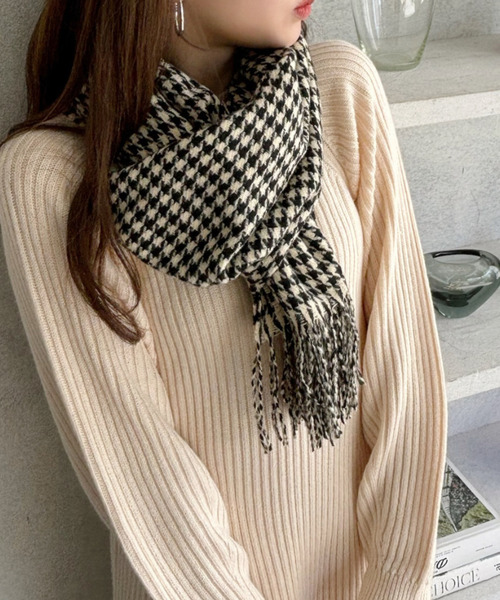 Ada. マフラー ストール レディークラシック 千鳥格子 チェック