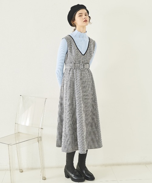 AND COUTURE（アンドクチュール） ジャンパースカート ラメツイードV