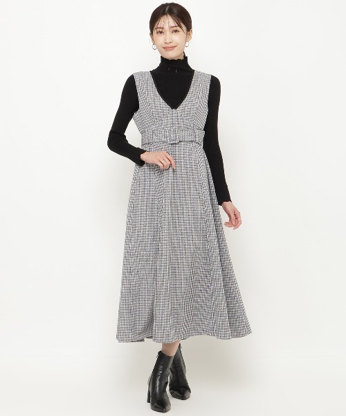 AND COUTURE（アンドクチュール） ジャンパースカート ラメツイードV