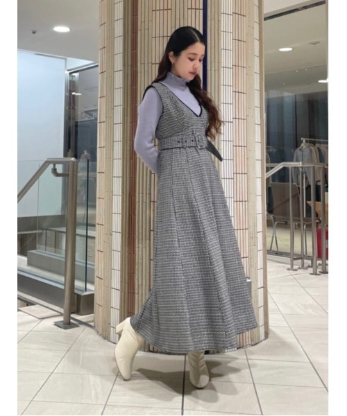 AND COUTURE（アンドクチュール） ジャンパースカート ラメツイードV