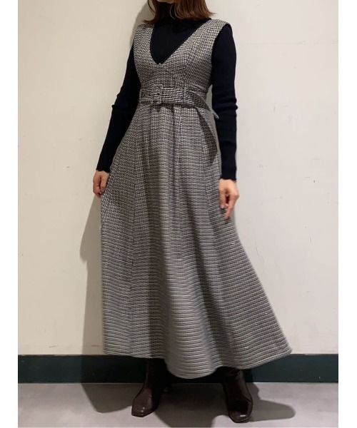 AND COUTURE（アンドクチュール） ジャンパースカート ラメツイードV