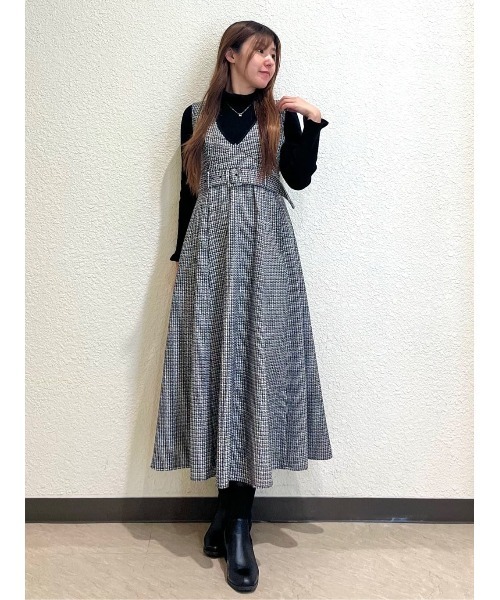 AND COUTURE（アンドクチュール） ジャンパースカート ラメツイードV