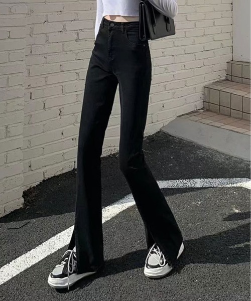 【関税込み】Re/Done ブラック ハイウエスト ルーズジーンズ Re/Done Raw Hem High Waisted Jeans Faded Black Tapered Leg