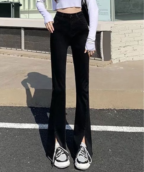 ジーンズ デニム デニムパンツ ハイウエスト ブーツ カット