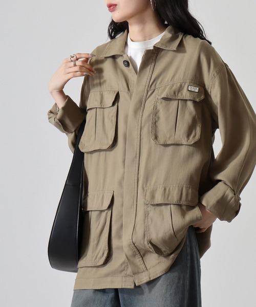 GUESS（ゲス） シャツ GUESS LS FLUID SAFARI SHACKET ジャケット