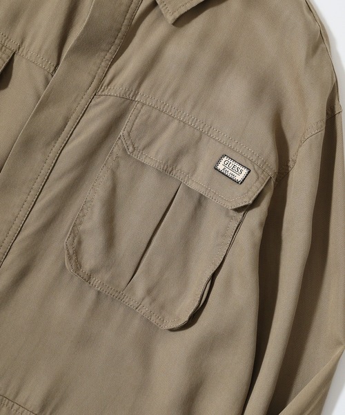 GUESS（ゲス） シャツ GUESS LS FLUID SAFARI SHACKET ジャケット