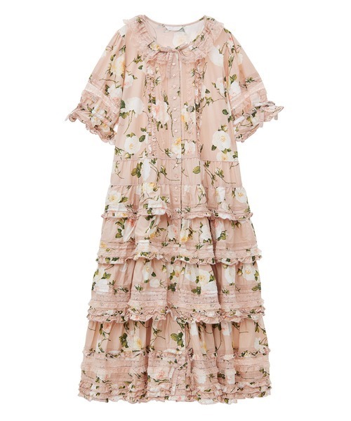 PINK HOUSE ワンピース ホワイトローズプリントワンピース
